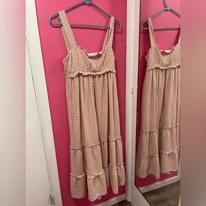 Liberty Love/ Orange and White Checkered Fabric